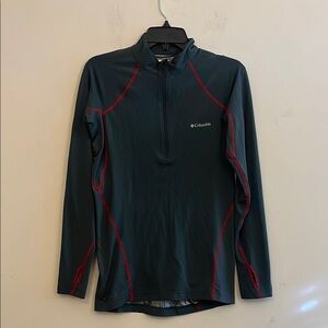 Columbia Gray and Red Long Sleeve Halfzip Size Small